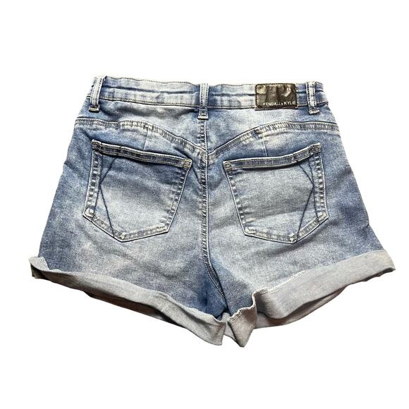 Kendall & Kylie Distressed Blue Denim  Icon Shorts‎ Teens Junior's Size 7/28 - Picture 2 of 10